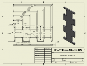 Dirt Cheap Hexapod robot base plate blueprint