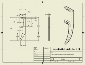 Dirt cheap hexapod robot leg blueprint